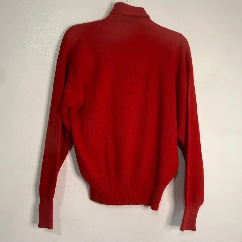 Meister red turtleneck sweater w/sunburst design on front. Sz S. Vintage. EUC. - Picture 8 of 10